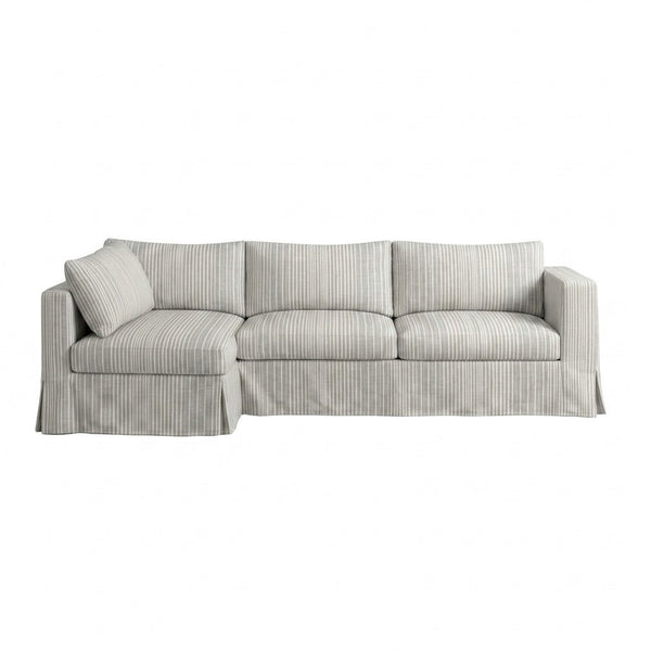 Country House Herringbone Custom Sectional Sofa Cover