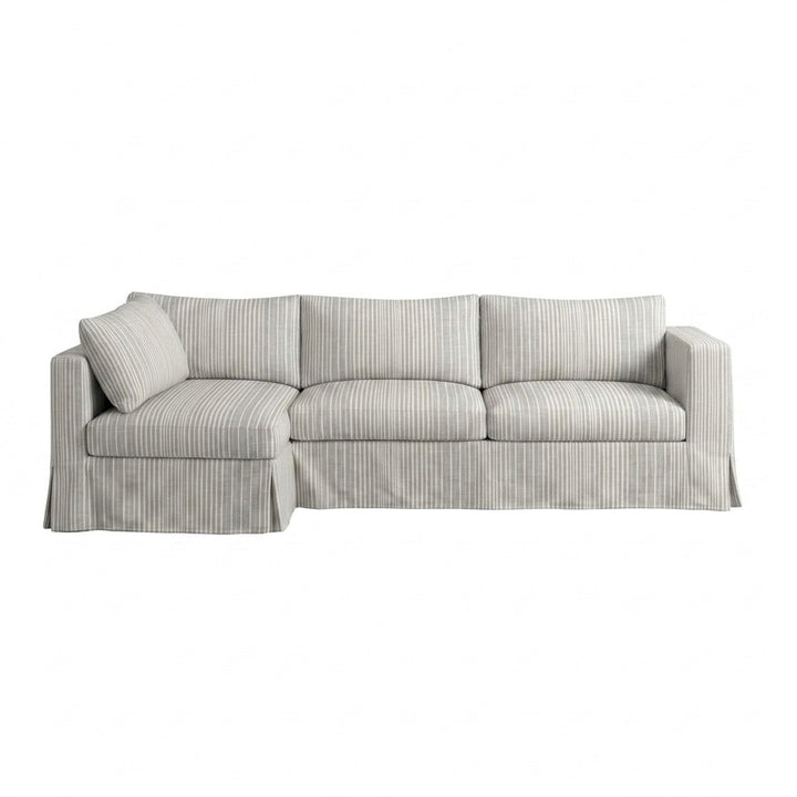 Country House Herringbone Weave Sectional Sofa Cover