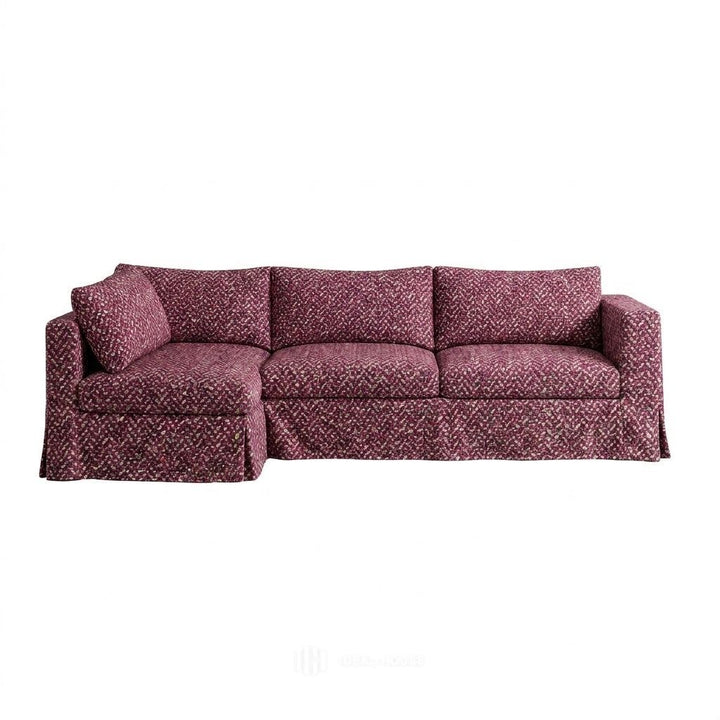 Ruby Cheer Premium Weave custom sectional sofa cover in ruby red