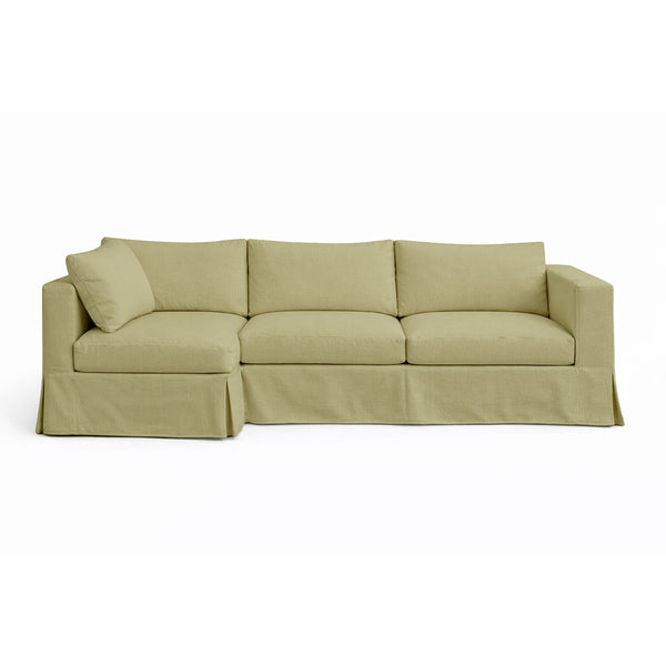 Rosemary Khaki Canvas Custom Sectional Slipcover
