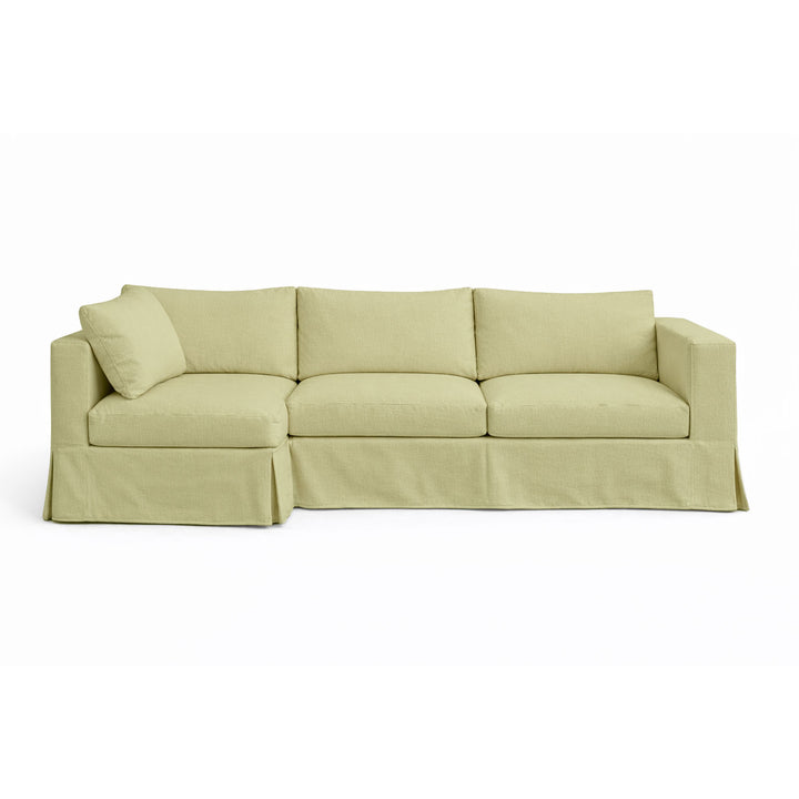 Light Green Heavyweight Canvas Custom Sectional Slipcover