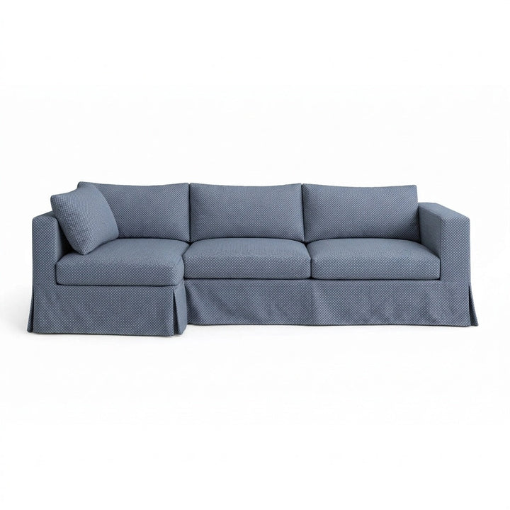 Steel Blue Diamond indoor/outdoor custom sectional sofa slipcover