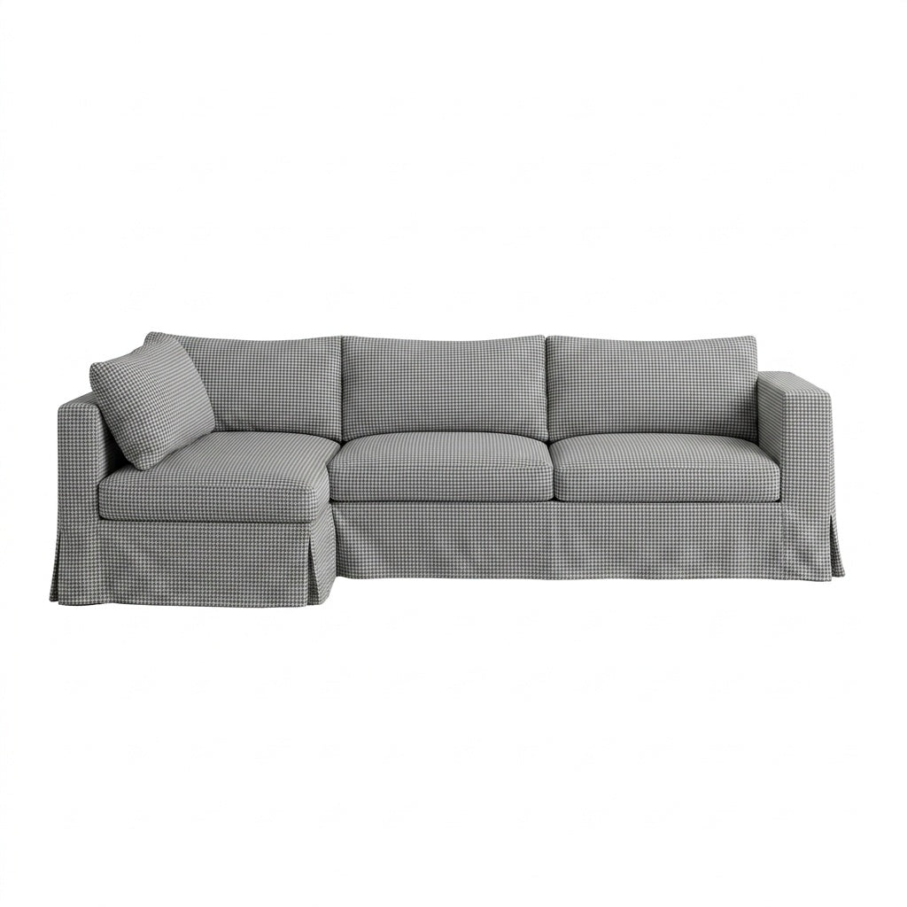 FlexFit Gray Checkerboard Custom Sectional Slipcover