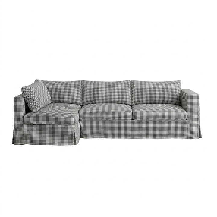 FlexFit Gray Checkerboard Custom Sectional Slipcover