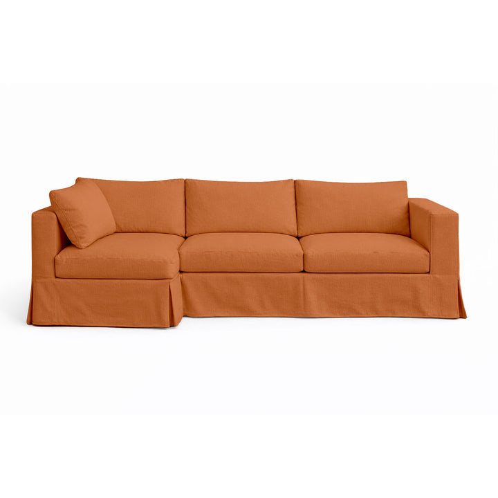 Burnt Orange Canvas Custom Sectional Slipcover