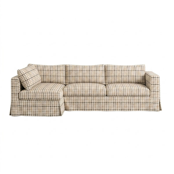Classic Houndstooth Custom Sectional Sofa Slipcover
