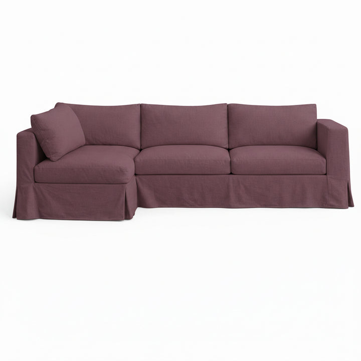 Textured Mauve Custom Sectional Slipcover