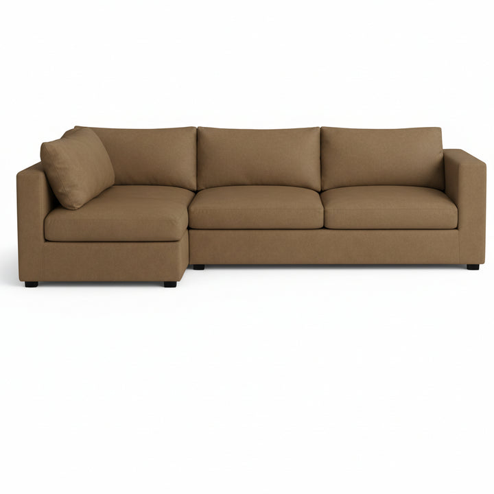 Chestnut Brown Stretch Suede Custom Sectional Slipcover