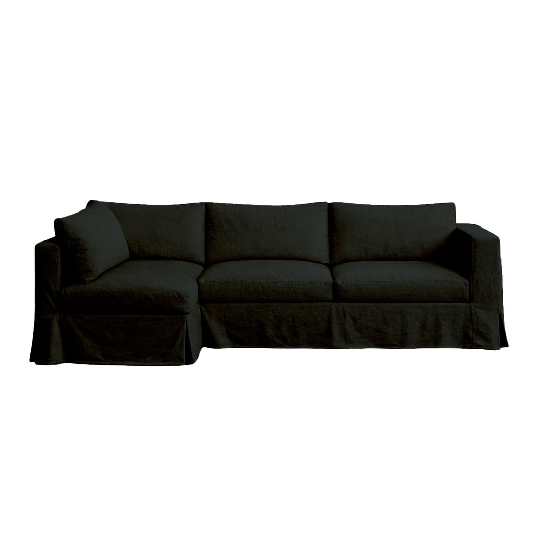 SunReal® Solid Black Custom Sectional Slipcover
