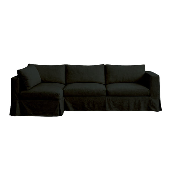 SunReal® Solid Black Custom Sectional Slipcover