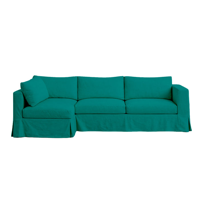 SunReal® Peacock Blue Custom Sectional Slipcover