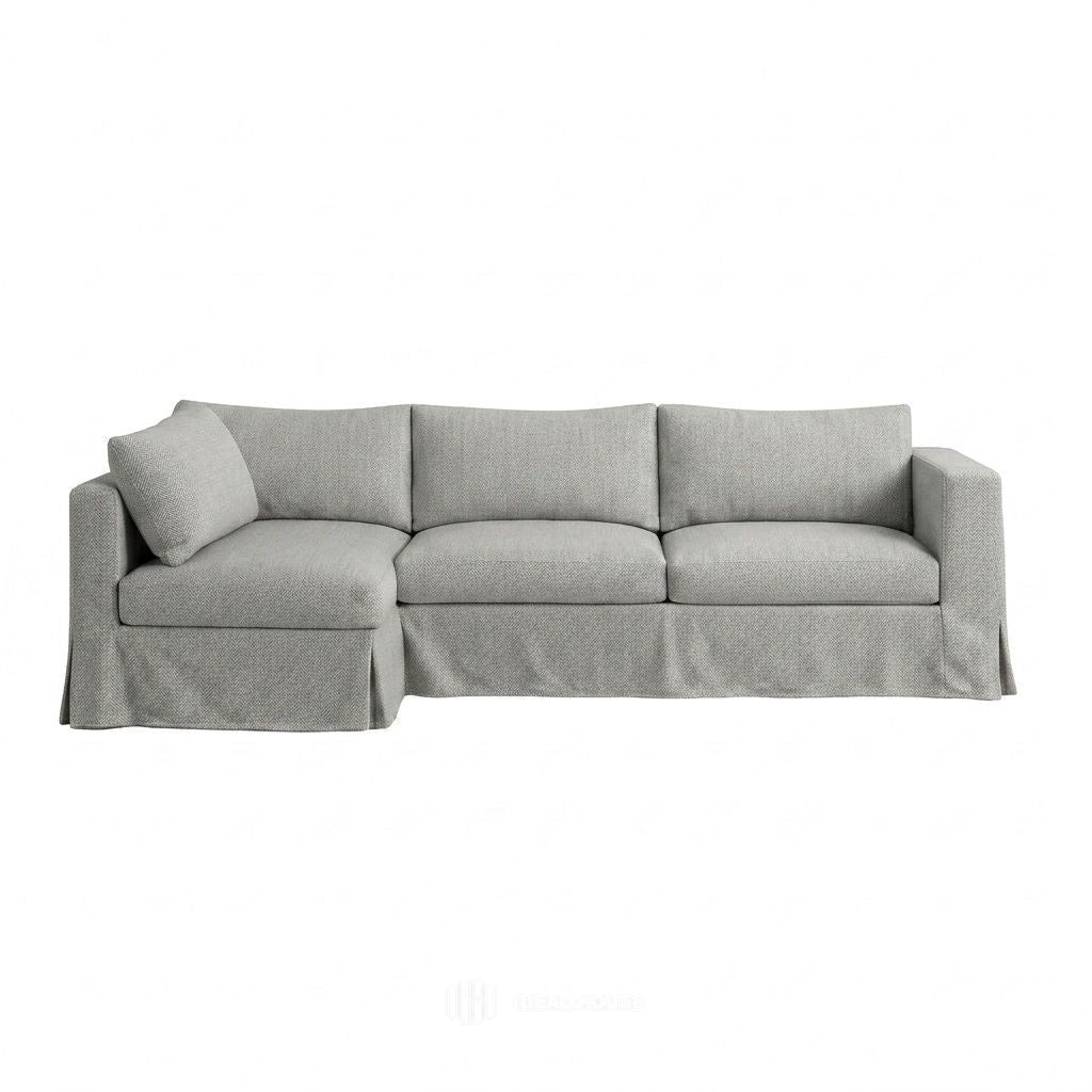 Cool Gray Outdoor Performance custom sectional sofa cover in cool gray
