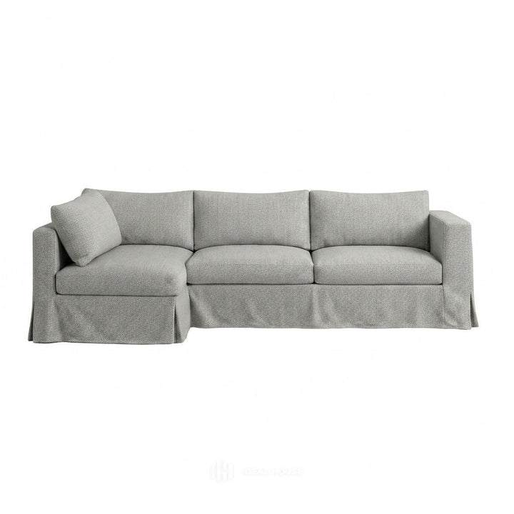 Cool Gray Outdoor Performance custom sectional sofa cover in cool gray