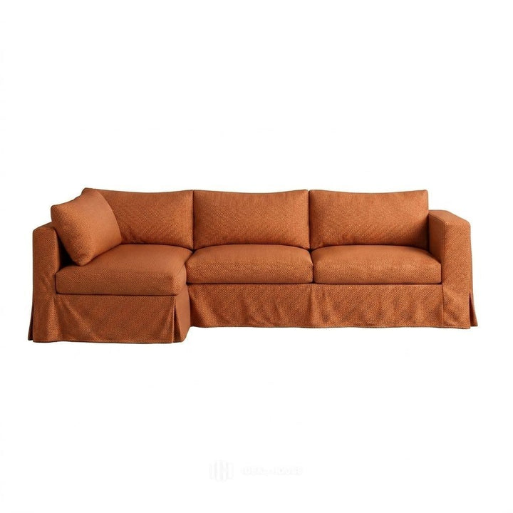 Terracotta Sun Outdoor Performance custom sectional sofa cover in terracotta