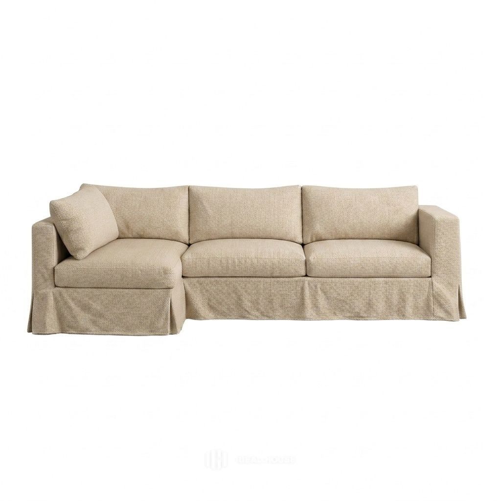 Khaki Outdoor Performance custom sectional sofa cover in khaki