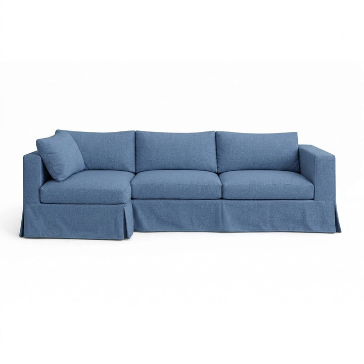 Sunbrella® Wave Blue indoor/outdoor custom sectional sofa slipcover
