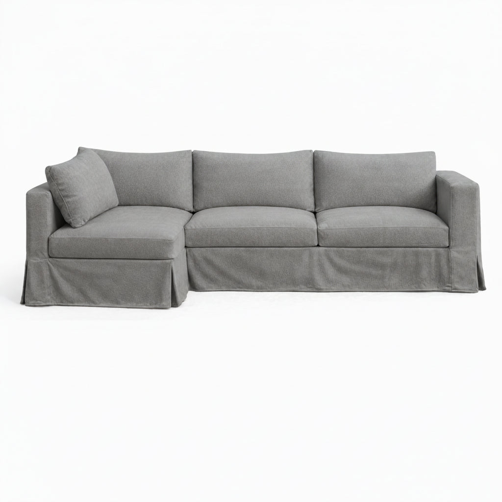 SunReal® Granite Gray Custom Sectional Slipcover
