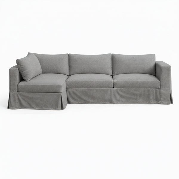 SunReal® Granite Gray Custom Sectional Slipcover