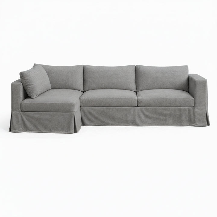 SunReal® Granite Gray Custom Sectional Slipcover