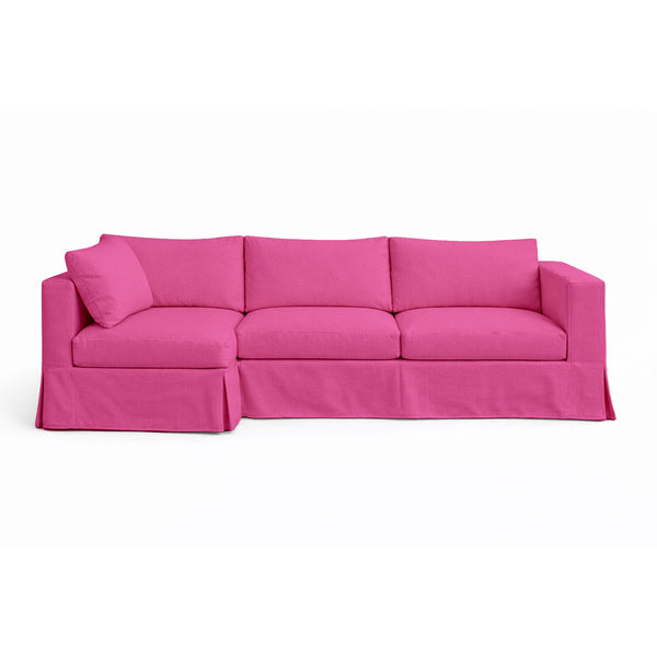 Rose Poplin Custom Sectional Slipcover