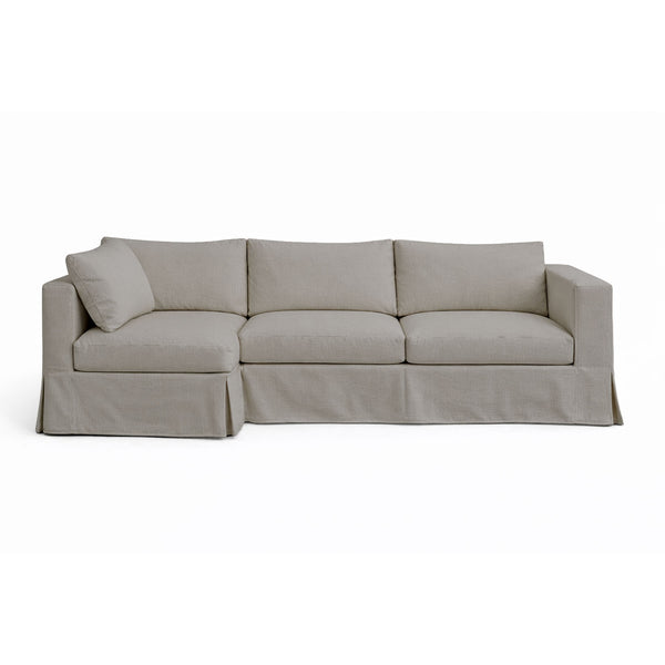 Gray Custom Sectional Slipcover