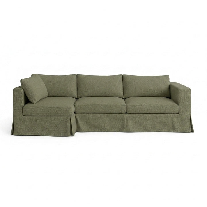 FlexFit Moss Green Custom Sectional Slipcover
