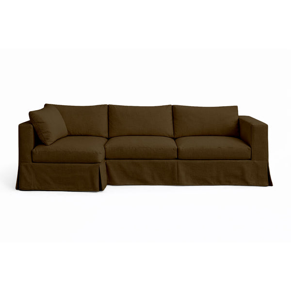 Espresso Poplin Custom Sectional Slipcover