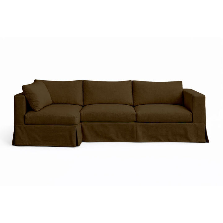 Espresso Poplin Custom Sectional Slipcover