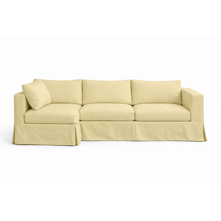 Buttercup Cream Poplin Custom Sectional Slipcover