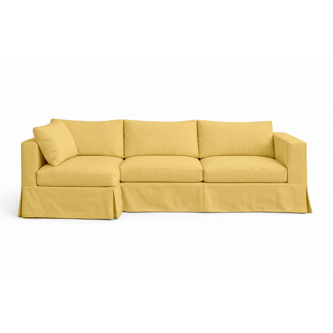 Mustard Yellow Poplin Custom Sectional Slipcover