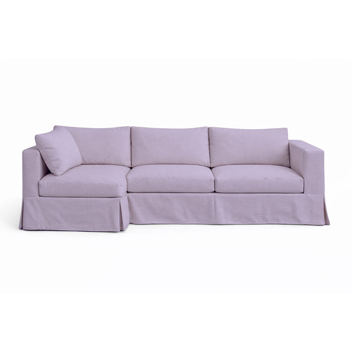 Lilac Poplin Custom Sectional Slipcover
