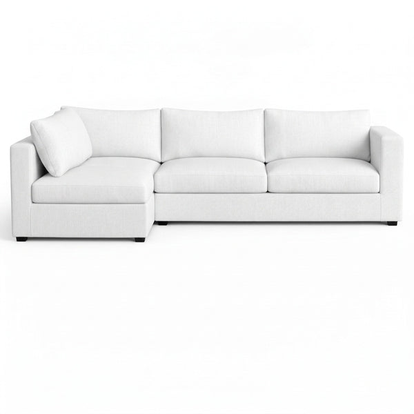 SoftCurve White Twill Custom Sectional Sofa Cover
