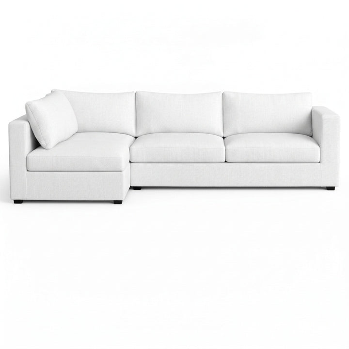 SoftCurve White Twill Custom Sectional Sofa Cover