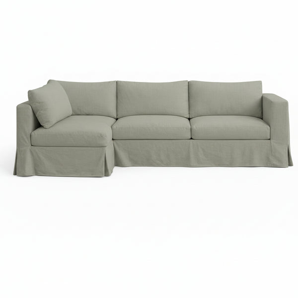 Durable Cool Gray Ripstop Custom Sectional Slipcover