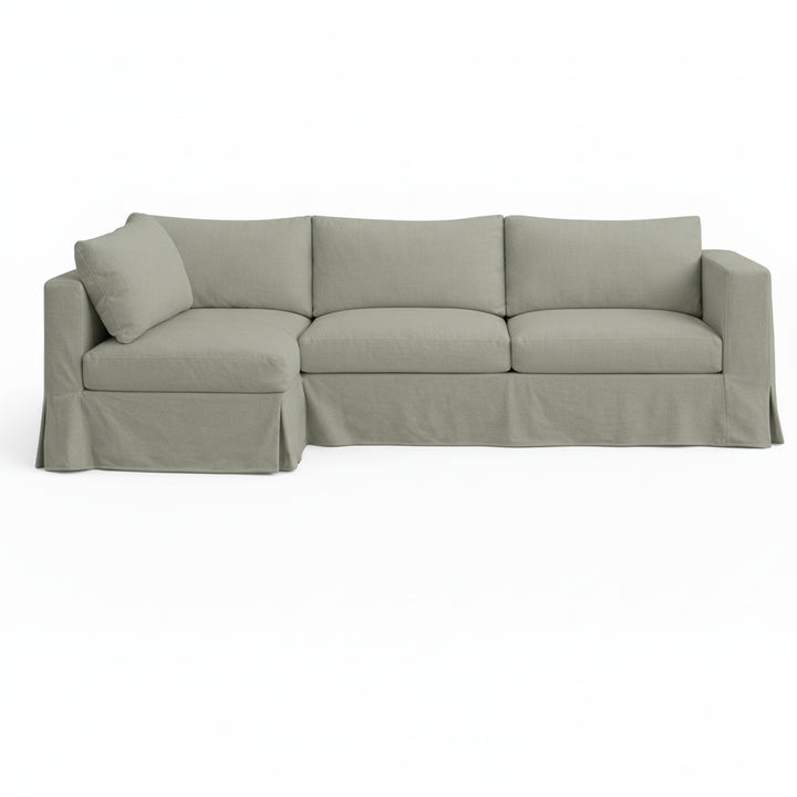 Durable Cool Gray Ripstop Custom Sectional Slipcover
