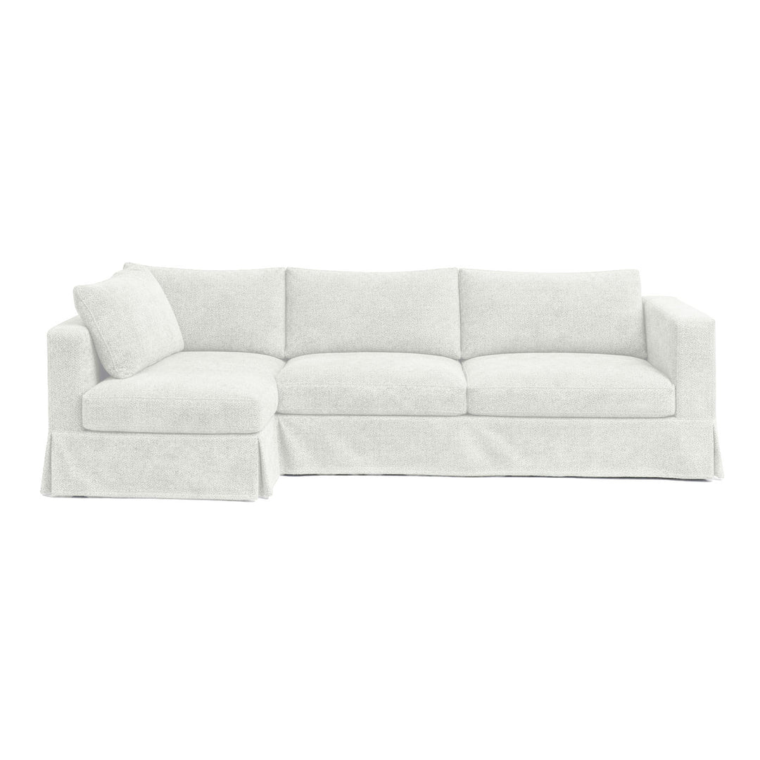 Ultra-soft White Chenille Custom Sectional Slipcover