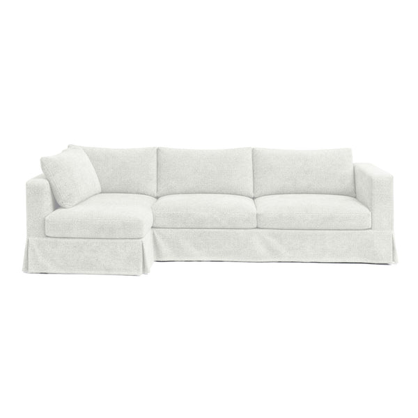 Ultra-soft White Chenille Custom Sectional Slipcover