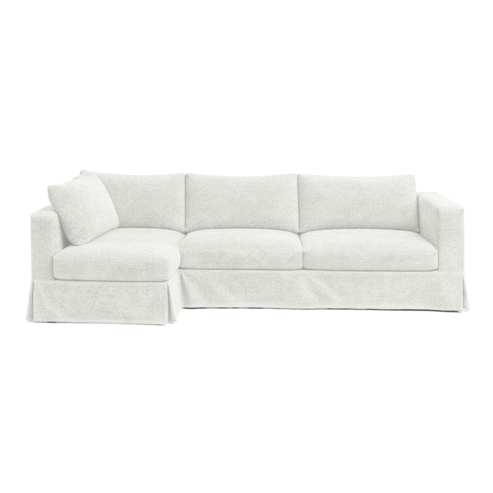 Ultra-soft White Chenille Custom Sectional Slipcover