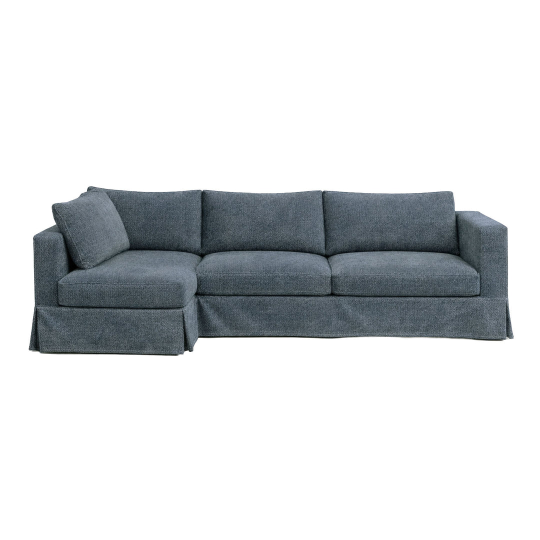 Blue Denim Canvas Custom Sectional Slipcover