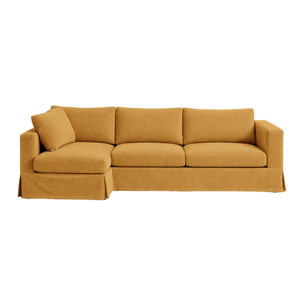 Rust Performance Twill Custom Sectional Slipcover