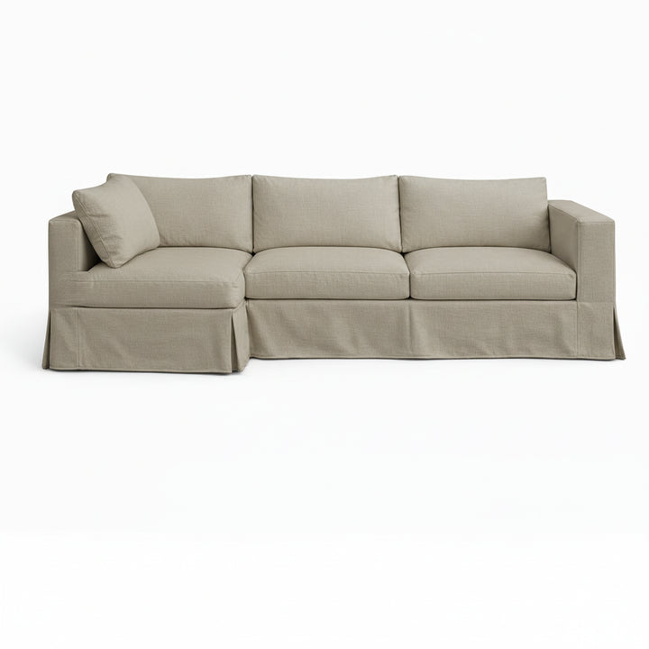 Greige Heavyweight Canvas Custom Sectional Slipcover