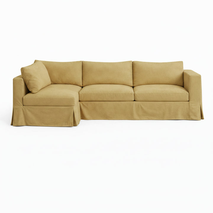 Soft Khaki SuedeTouch Custom Sectional Slipcover