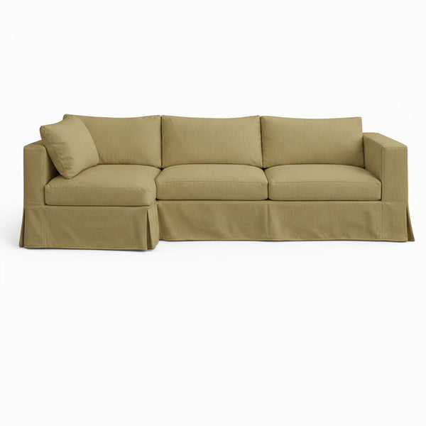 Pistachio Green Twill Custom Sectional Slipcover