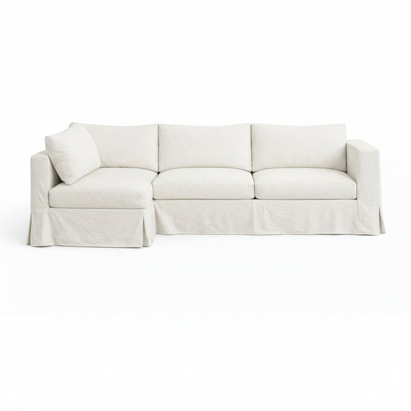 SunReal® Solid White Custom Sectional Slipcover