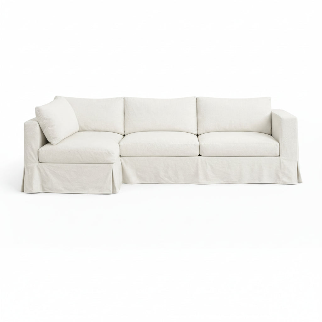 SunReal® Lindy Off White Custom Sectional Slipcover