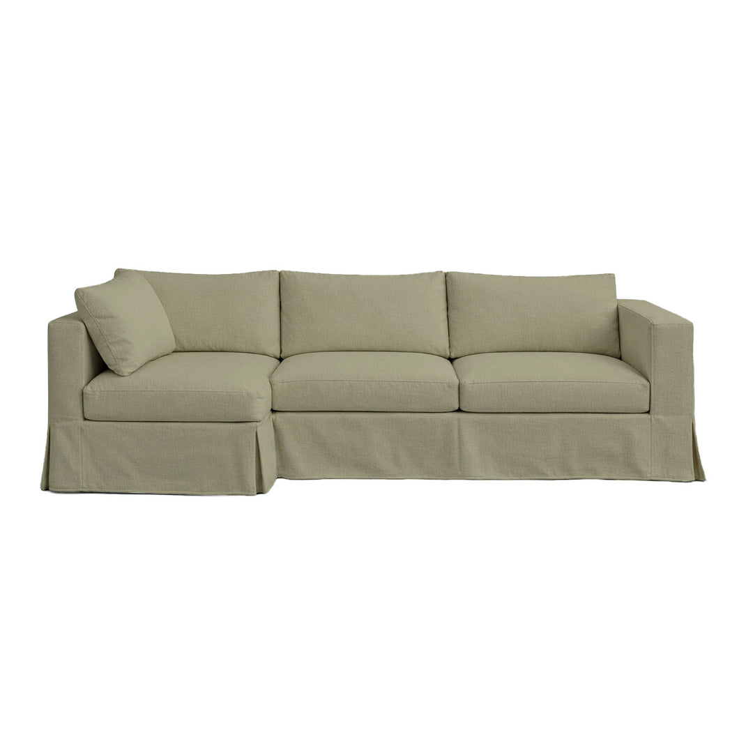 Mist Green Performance Canvas Custom Sectional Slipcover