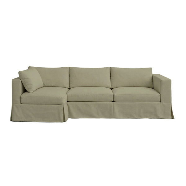 Mist Green Performance Canvas Custom Sectional Slipcover