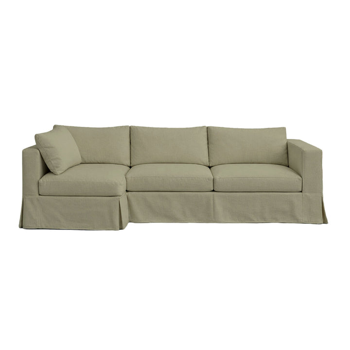 Mist Green Performance Canvas Custom Sectional Slipcover