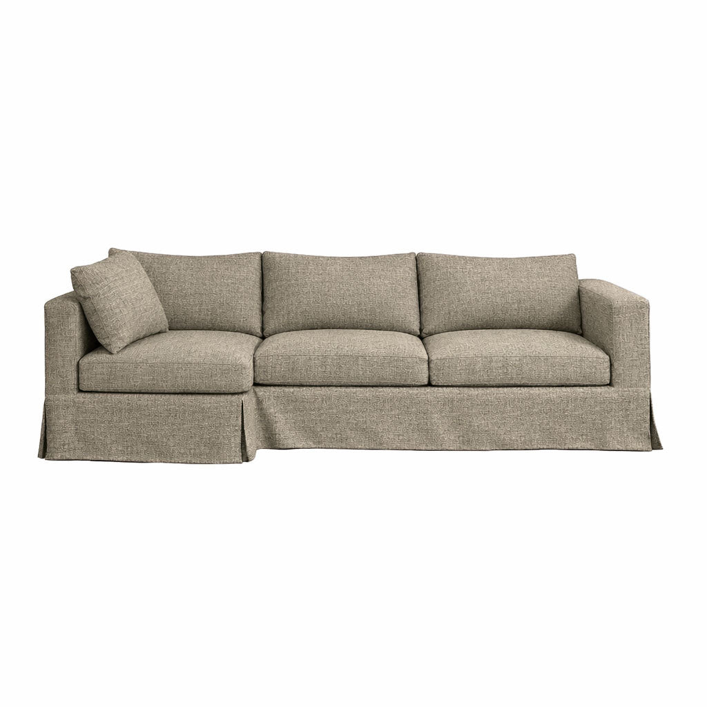 Soft Greige Custom Sectional Slipcover