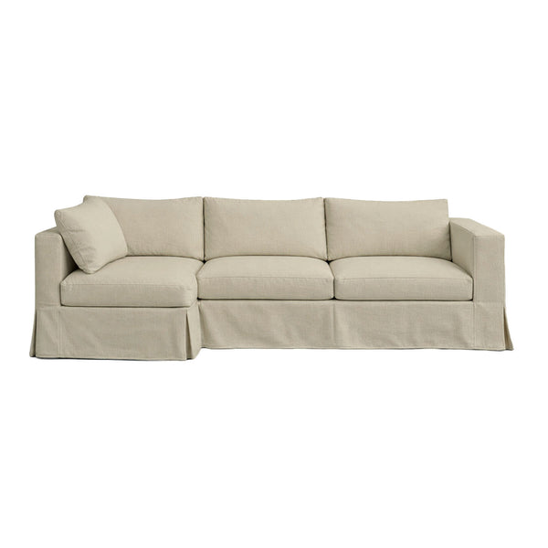 Natural Tweed Custom Sectional Slipcover